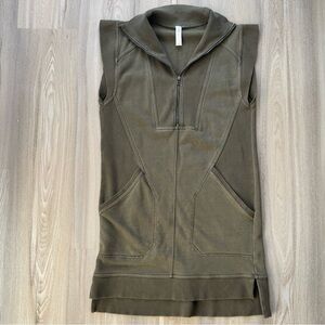 Daily Practice Sleeveless Olive Green Dress
